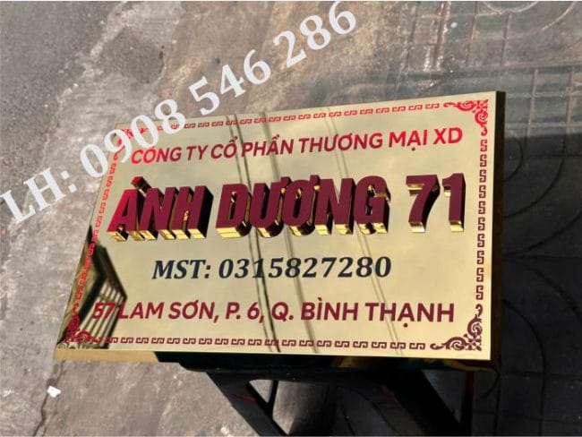 làm bảng công ty inox