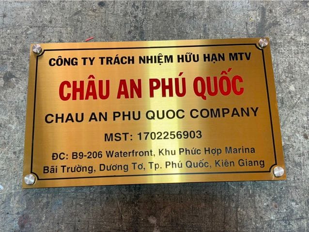 Biển tên công ty inox đẹp
