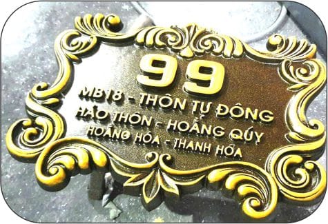 bảng số nhà bằng đồng