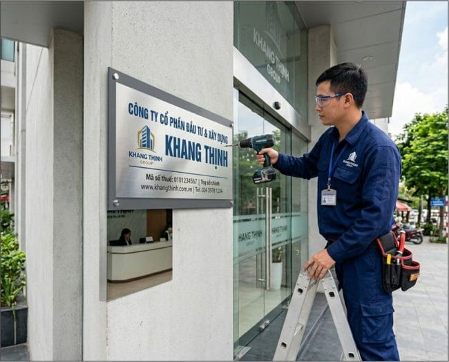 quy định treo bảng công ty