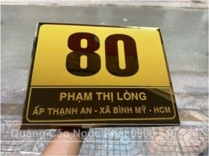 Bảng số nhà cao cấp inox vàng đồng